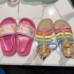 Two Pairs Toddler Girls Sandals 7